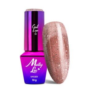 Gél lak Molly Lac Cat Eye Foxy Eyes 553 Radiant Brown 10 g – magnetický Cat Eye efekt