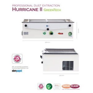Vstavaná odsávačka prachu Hurricane II GreenTech 530 m3/h