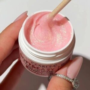 Claresa Soft&Easy Mermaid Pink 45 g – stavebný gél na nechty ružový s perleťou, samonivelačný