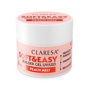 Claresa Soft&Easy Peach Melt 12 g – stavebný gél na nechty broskyňový, samonivelačný
