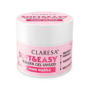 Claresa Soft&Easy Pink Waffle 12 g – stavebný gél na nechty ružový, samonivelačný